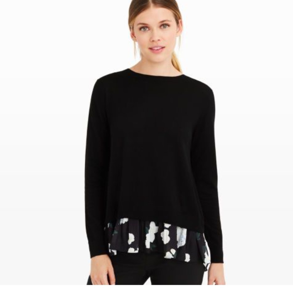 Club Monaco Split Back Faux Layered Sweater Size XS